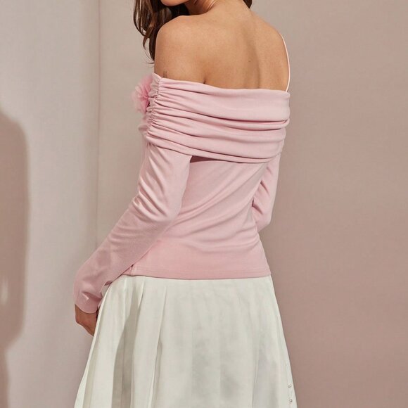 Baby Pink Romantic Women's Pastel Floral Top - Picture 2 of 8